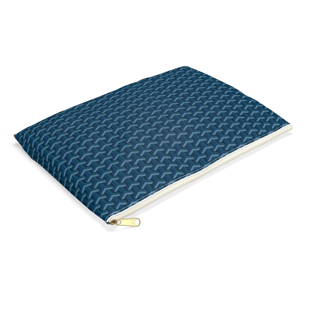 Chic Geometric Pattern in Navy and blues - Accessory Pouch Zip