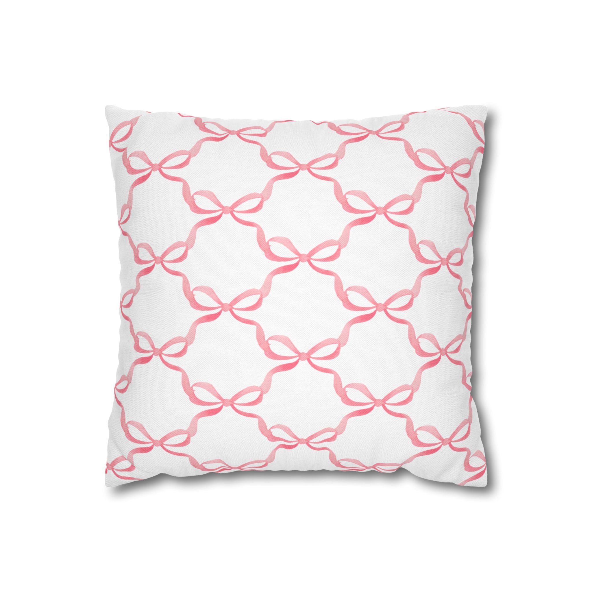 Watercolor Hearts Pink Pillow Cover with Zip Closure - Cover Only - Insert not included