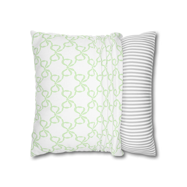 Watercolor Hearts Green Pillow Cover with Zip Closure - Cover Only - Insert not included