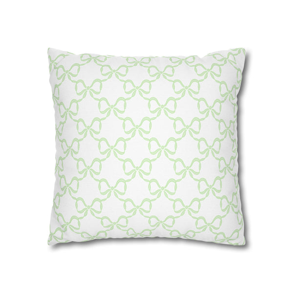 Watercolor Hearts Green Pillow Cover with Zip Closure - Cover Only - Insert not included