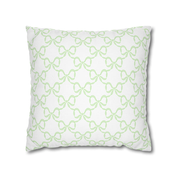 Watercolor Hearts Green Pillow Cover with Zip Closure - Cover Only - Insert not included