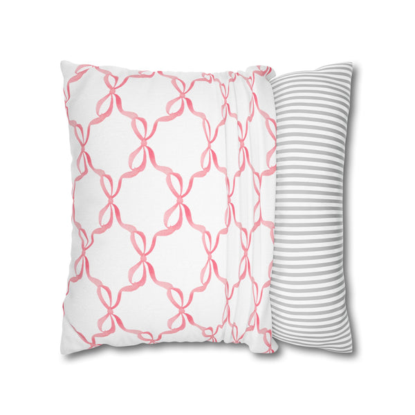 Watercolor Hearts Pink Pillow Cover with Zip Closure - Cover Only - Insert not included