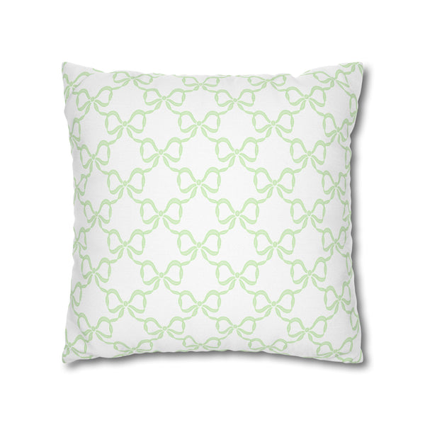 Watercolor Hearts Green Pillow Cover with Zip Closure - Cover Only - Insert not included