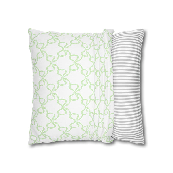 Watercolor Hearts Green Pillow Cover with Zip Closure - Cover Only - Insert not included