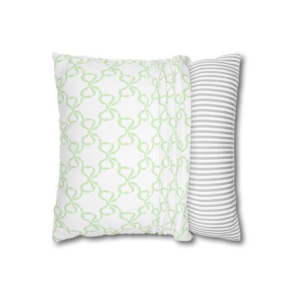 Watercolor Hearts Green Pillow Cover with Zip Closure - Cover Only - Insert not included