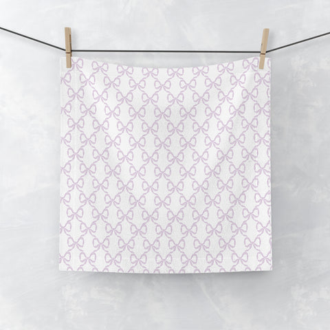 Face Towel in Preppy Hearts, Watercolor, Lilac Lavender Purple and White