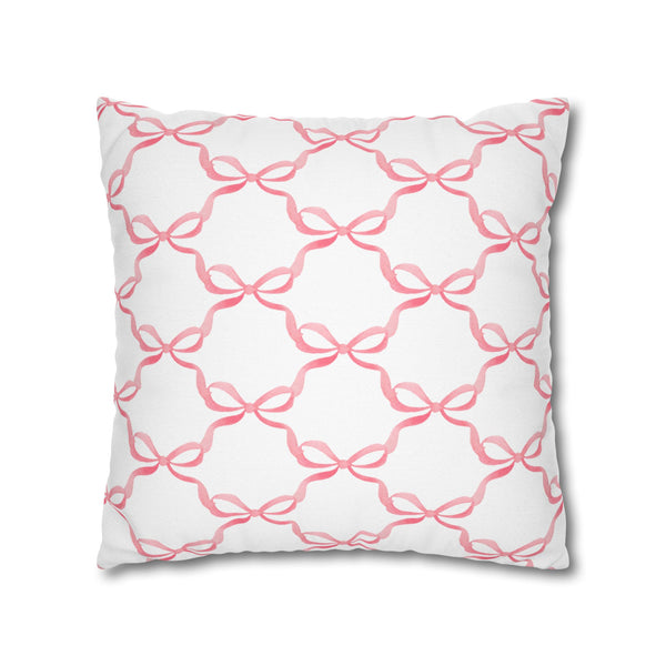 Watercolor Hearts Pink Pillow Cover with Zip Closure - Cover Only - Insert not included