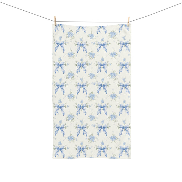 Hand TowelBlue Bows Floral Towel