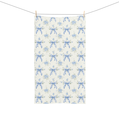 Hand TowelBlue Bows Floral Towel