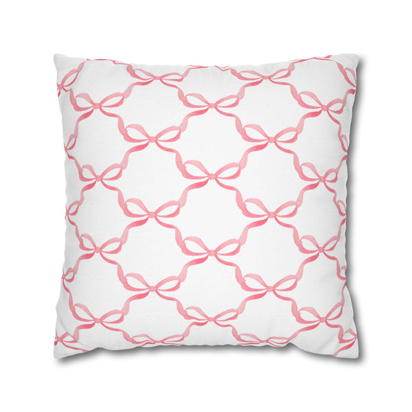 Watercolor Hearts Pink Pillow Cover with Zip Closure - Cover Only - Insert not included