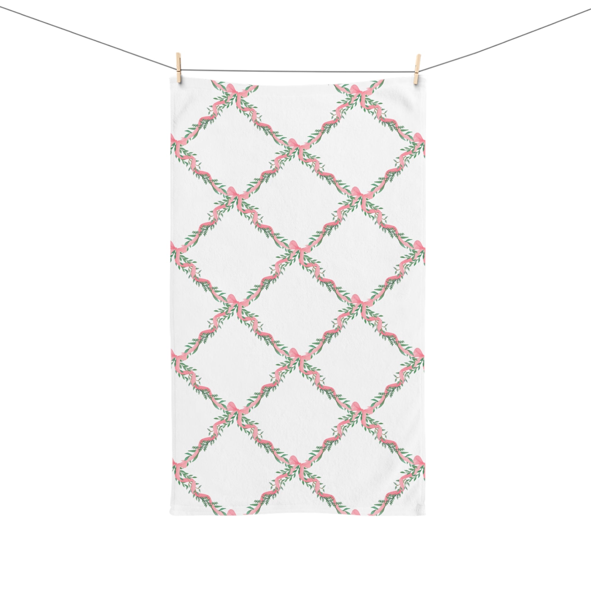 Hand Towel Bow Lattice Pattern