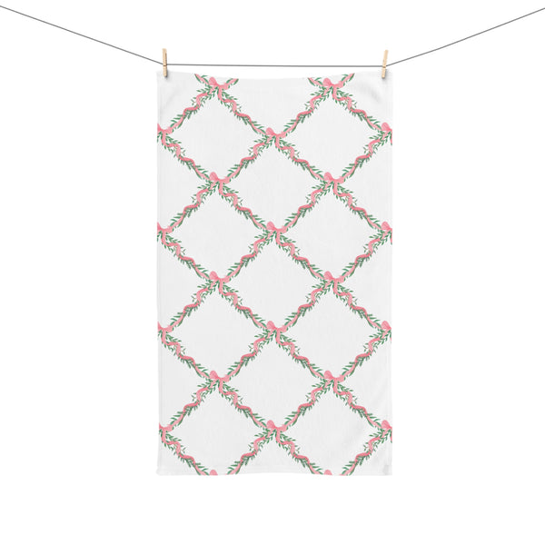 Hand Towel Bow Lattice Pattern