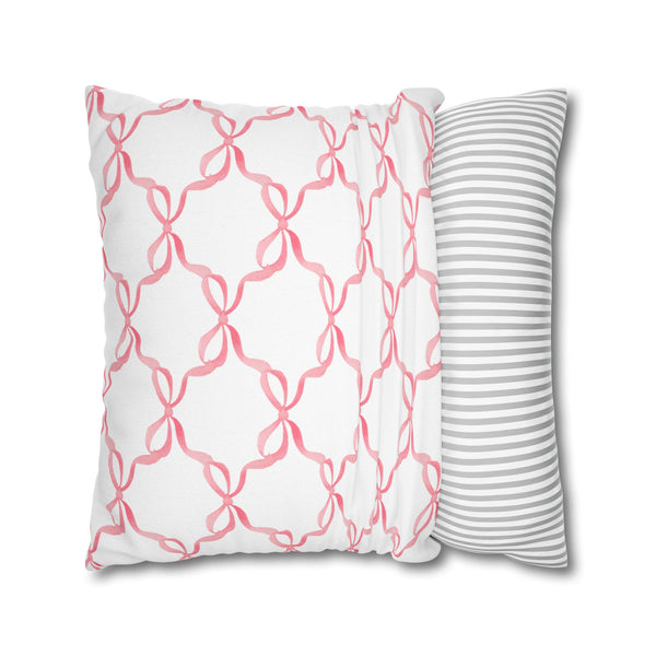 Watercolor Hearts Pink Pillow Cover with Zip Closure - Cover Only - Insert not included