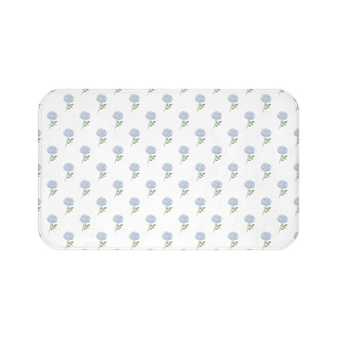 Bath Mat Hydrangea Pattern, two sizes, anti-slip back