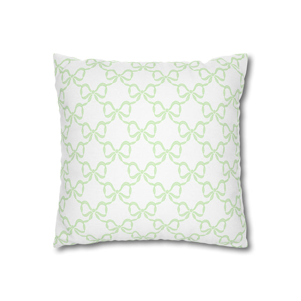 Watercolor Hearts Green Pillow Cover with Zip Closure - Cover Only - Insert not included