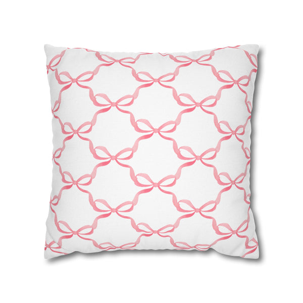 Watercolor Hearts Pink Pillow Cover with Zip Closure - Cover Only - Insert not included