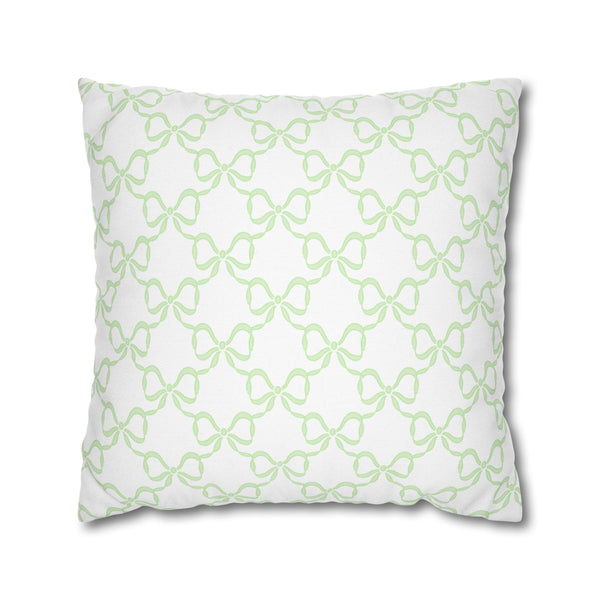 Watercolor Hearts Green Pillow Cover with Zip Closure - Cover Only - Insert not included