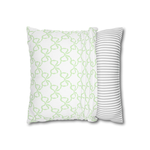 Watercolor Hearts Green Pillow Cover with Zip Closure - Cover Only - Insert not included