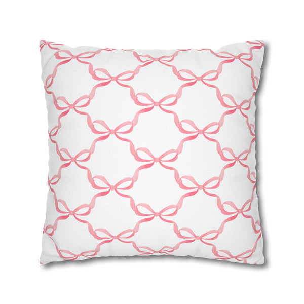 Watercolor Hearts Pink Pillow Cover with Zip Closure - Cover Only - Insert not included