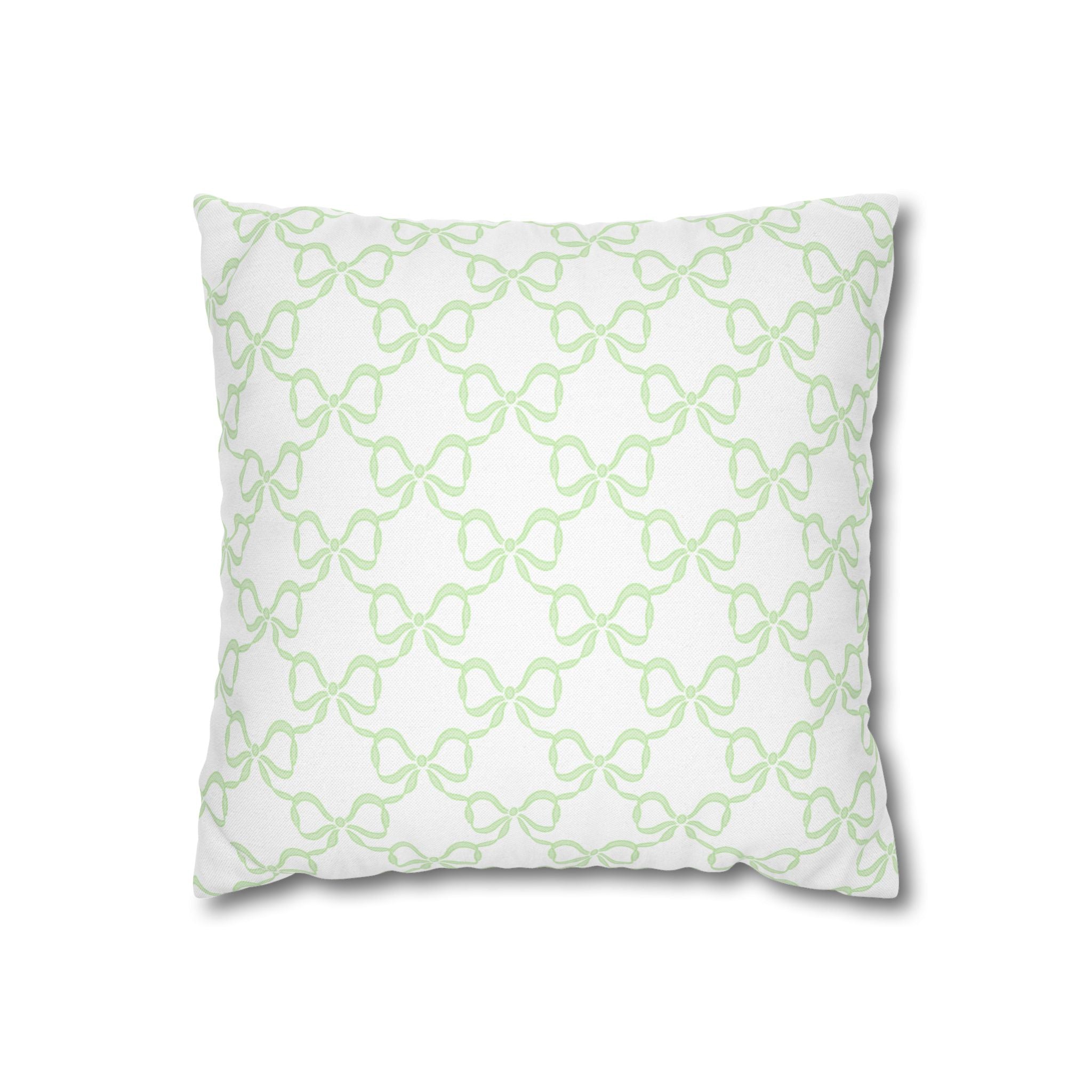 Watercolor Hearts Green Pillow Cover with Zip Closure - Cover Only - Insert not included