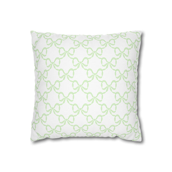 Watercolor Hearts Green Pillow Cover with Zip Closure - Cover Only - Insert not included