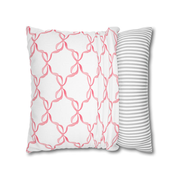 Watercolor Hearts Pink Pillow Cover with Zip Closure - Cover Only - Insert not included