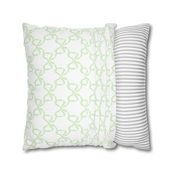 Watercolor Hearts Green Pillow Cover with Zip Closure - Cover Only - Insert not included