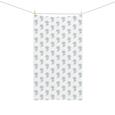 Hand Towel Blue Hydrangea Pattern