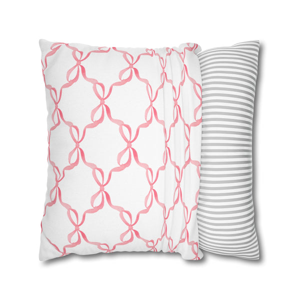 Watercolor Hearts Pink Pillow Cover with Zip Closure - Cover Only - Insert not included