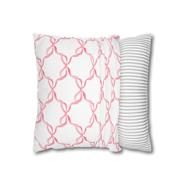 Watercolor Hearts Pink Pillow Cover with Zip Closure - Cover Only - Insert not included