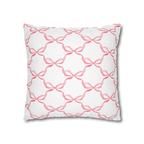 Watercolor Hearts Pink Pillow Cover with Zip Closure - Cover Only - Insert not included