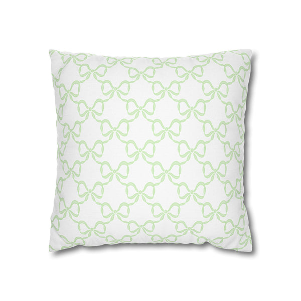 Watercolor Hearts Green Pillow Cover with Zip Closure - Cover Only - Insert not included