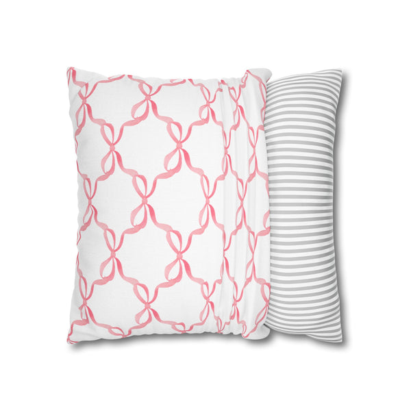 Watercolor Hearts Pink Pillow Cover with Zip Closure - Cover Only - Insert not included