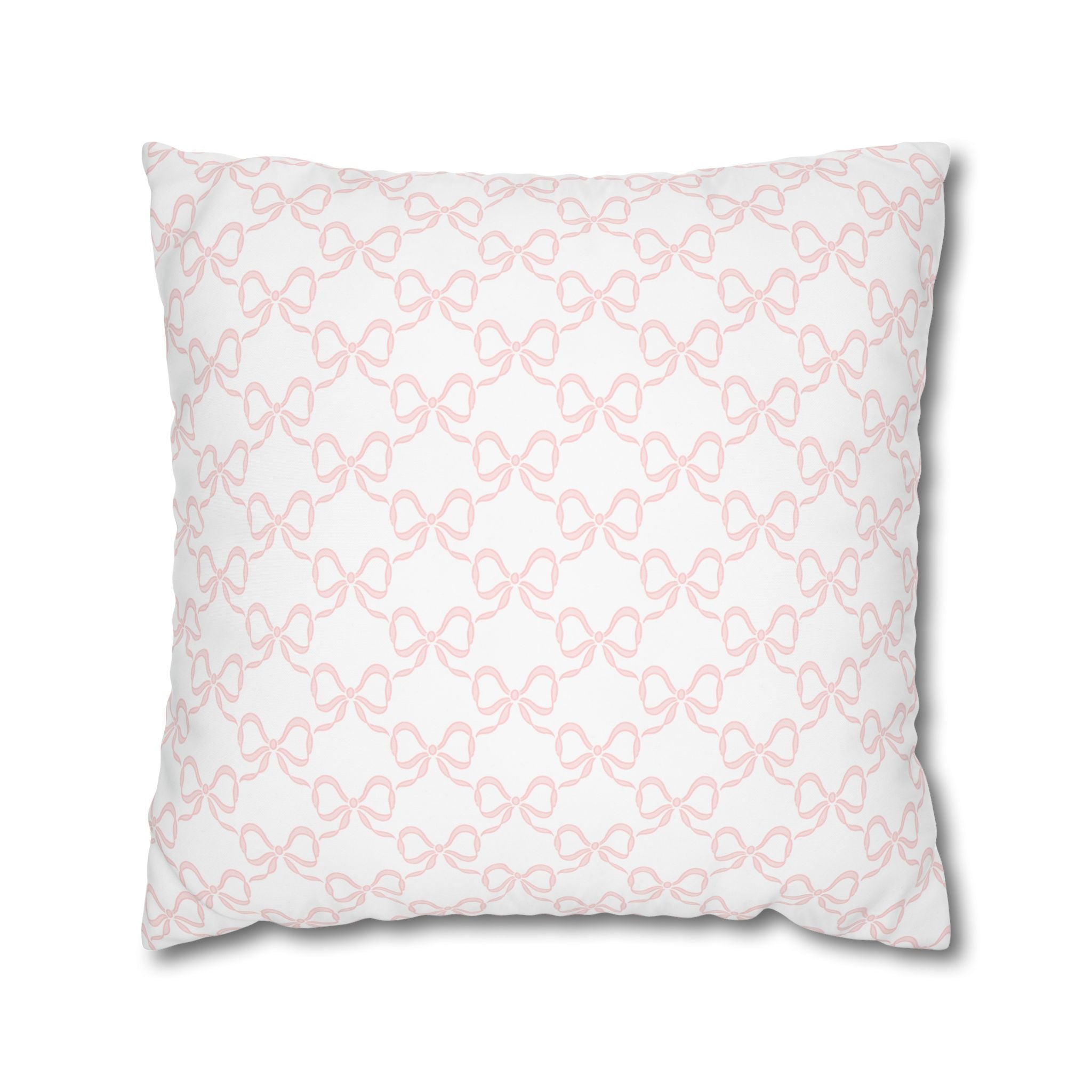 Pillow Cover Shams, Preppy Blush Pink Bow design, Sofa & Sham Size, Loveshackfancy inspired, (insert not included) 24" 26" square