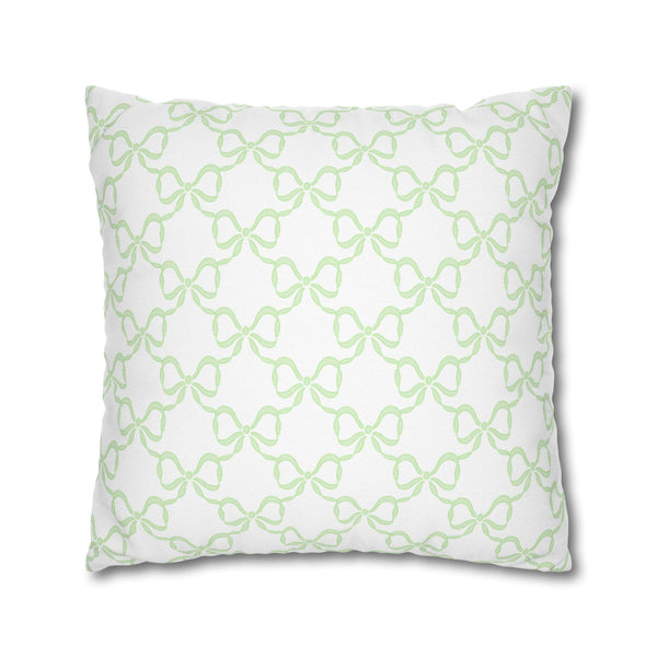 Watercolor Hearts Green Pillow Cover with Zip Closure - Cover Only - Insert not included