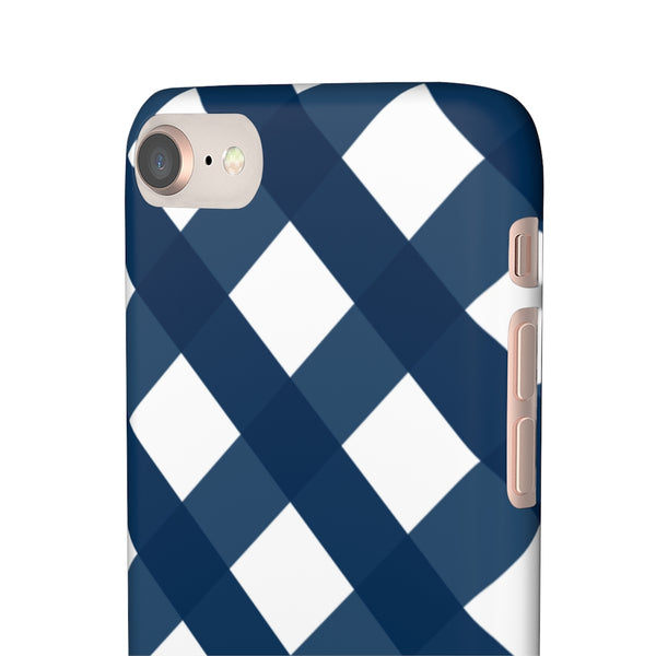 Gingham Navy + White Phone Case